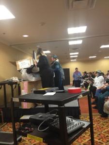 Auntie preparing to show the magic