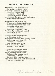 The words to America the Beautiful.