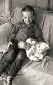 I'm about 5 years old in this picture of myself and my sister.