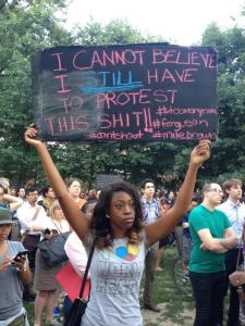 This picture of one of the Ferguson Protestors is being shared around the net. I like how there are no spelling errors in her sign.
