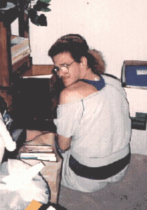 Ray unpacking after we moved into our second apartment.