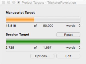 My progress just before midnight, the 11th day of NaNoWriMo.