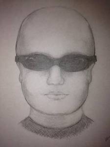 The not-terribly detailed sketch local police released of the possible suspect.
