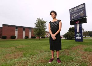 Michael Milo, 16, a student at Kingsville District High in the dress he wore for photo day at the school. Link to full story below. (DAN JANISSE/The Windsor Star)