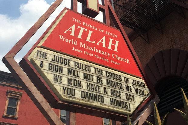 Pastor Manning's church sign last August after a judge found the church guilty of five zoning citations. Note the church didn't win, they lost, lost, lost, lost, and lost. But Manning has never been known for speaking truth of any kind.