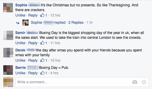Some explanations of Boxing Day.