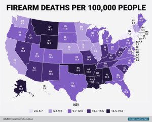 Which states have the highest rate of gun deaths? No, not NY, IL or CA. It's the ones with lax gun rules.