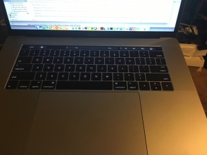 I was trying to take a picture that showed the Touch Bar the first night after my laptop arrived.