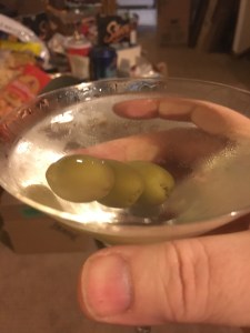 The second martini was a my usual proportions and with three olives.