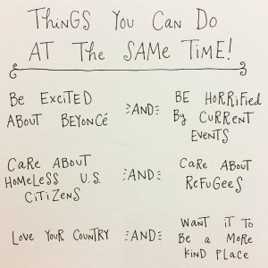 Things you can do that the same time... Substitute celebrity/pop culture/literature/media thing of your choice. Yes, we can be concerned about more than one thing at a time! (click to embiggen)