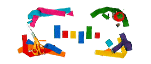The Google Doodle honoring Gilbert Baker, creator of the Pride Flag.