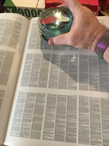 Each of the blocks of text you can see is a page worth of three-column text printed very small.