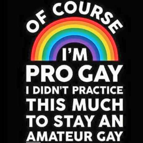 “Of course I'm PRO GAY, I didn't practice this much to stay an amateur gay.”