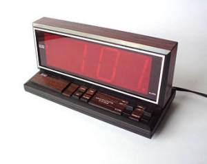 This picture of a “vintage alarm clock” was as close as I could find to the old clock on line, but this looks a bit more modern than that one.