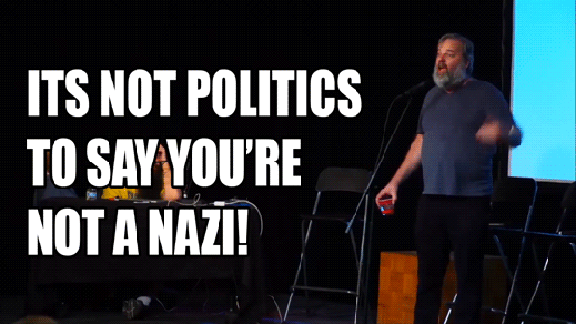 “It's not politics to say you're not a nazi.”