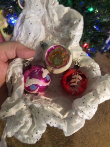 These three little ornaments may not look like much, but they belonged to my Great-Grandma I, the woman who taught me how to make egg noodles from scratch.