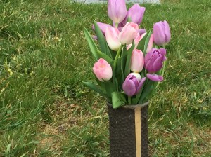 My aunt sent me this picture of the flowers she put on Grandma's grave this year.