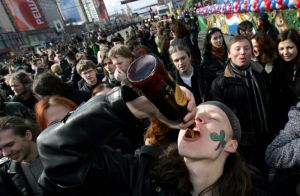 A couple months ago Newsweek used this picture to illustrate a story entitled, “The Street Skirmishes, Bar Brawls and Drunken Violence of American St. Patrick's Day”