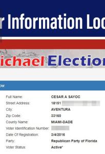 Voter registration in Florida is a matter of public record, and look which party the mad bomber belongs to...