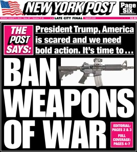 “President Trump, America is scared and we need bold action. It's time to Ban Weapons of War”