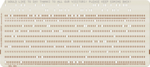 Punch-card to enter Fortran commants into a computer, circa 1976, when I (a computer professional with more than 3 decades experience) took the only computer science class I ever had...