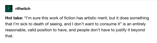 position to have, and people don’t have to justify it beyond that.