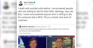“I never encountered anyone who is willing to die for someone else’s 401k. This is a whole new level of craziness.” — former FBI special agent Ali H. Soufan